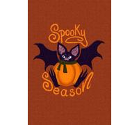 Bat In The Pumpkin Spooky Season Journal / Notebook / Planner / Blank Dotted Diary , 140 Pages, 6"x9" Soft Cover, Matte Finish