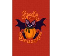 Bat In The Pumpkin Spooky Season Journal / Notebook / Planner / Blank Dotted Diary , 140 Pages, 6"x9" Soft Cover, Matte Finish