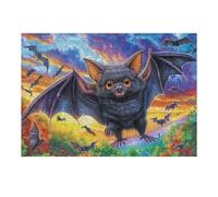Bat Moon Night Forest Puzzle 300 Pezzi Sfida Rompicapo Impossibile Happy Time Rompicapo Estremamente Difficile Per Veri Esperti Regalo Per Chi Ama Le Sfide 300 PCS