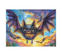 Bat Moon Night Forest Puzzle 500 Pezzi Sfida Rompicapo Impossibile Rompicapo Estremamente Difficile Per Veri Esperti Regalo Per Chi Ama Le Sfide 500 PCS