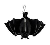 Bat Purse, Bat Shaped Coin Purse with Metal Keychain for Work and School, PU Leather Foldable Wing Design for Cosplay Events, Small Pouch for Parties Outdoor Activities and Daily Wardrobe Decor
