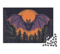 Bat Puzzle 1000 Pezzi Puzzle Per Adulti Under The Moon Forest Puzzle In Legno Rilassamento E Intelligence Regalo Per Amore E Amico 1000pcs (75x50cm)