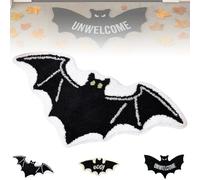 Bat-Shaped Welcome Carpet, 31.5 * 15.7 Inches Unwelcome Bat Door Mat, Spooky Non-slip Gothic Halloween Front Door Mat for Bathroom, Funny Housewarming Gift for New Homeowners(Style 2)
