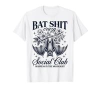 Bat Shit Crazy Social Club Madness in The Moonlight Bat Maglietta