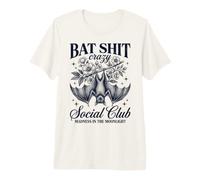 Bat Shit Crazy Social Club Madness in The Moonlight Bat Maglietta Premium