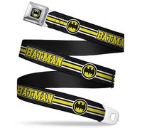 Bat Signal Full Color Black/White/Yellow Seatbelt Belt - Batman/Bat... ACC NUOVO