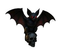 Bat Skull Wall Lamp, Gothic 3d Resin Bat, Sculpture with Led Light, 6.5x2.83x5.91 Inches Spooky Halloween Decor, Creepy Ambient Lighting for Bedrooms, Studies, Escape Rooms, Bars, and Living Spaces