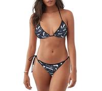Bat Spider Web Costume Donna Mare Due Pezzi Halter Bikini Donna Scollo A V Costumi da Bagno per Estivi Vacanze Low Waist S