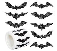 Bat Stickers, Halloween Decals, Envelope Seals with 1.97x1.97x1.18in Size Decorative Set, Party Supplies for Kids Friends, Youth Girls, Boys Room, Treat Bags, Scrapbooks Invitations