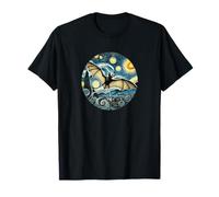 Bat Vampire Spooky Cave Fruit - Van Gogh Starry Night Style Maglietta
