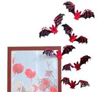 Bat Wall Decor, adesivi per Halloween 3D, impermeabili, in vinile, 5,91 x 3,54 pollici, Reusable Lightweight Cutouts, 12 pezzi Easy-Apply Set, Indoor Outdoor Window Bathroom Fireplace Living Room Car