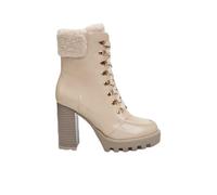 BATA Polacchino da donna con tacco alto con inserto teddy stringato