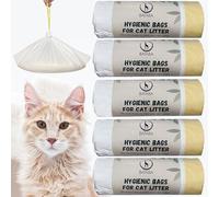 BATABA 50 Sacchetti XL per Lettiera per Gatti Resistenti ai graffi per Cassetta Igienica Grande e Media Sacchi Gatto con Lacci Coulisse Igienici e Antigraffio