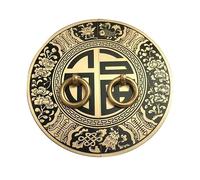 Batacchi Per Porte 11 cm/14/18 Coppa cinese porta retrò maniglia di rame pura mobili rotondi manopole dell'armadio inciso(Copper color,140MM)