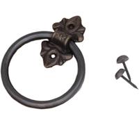 Batacchi Per Porte Elegante 2 Pz Vecchio Anello Battente for Porta In Ottone Bronzo Manopola for Cabinet Classics Cancello Maniglia Rotonda Retro Ingresso Bussare Hardware for La Casa(White)