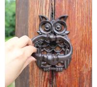 Batacchio Portone Battente per Porta e Cancello con Decorazione A Forma di Gufo, Fatto A Mano Maniglia per Porta in Ghisa per Cortile Chiesa Fattoria Villa, Appeso