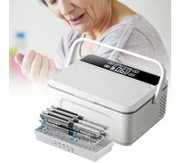 BatanE Insulina Frigo Portatile Refrigeratore per Medicina, 0-18℃ Mini Termostato, Piccola Scatola da Viaggio per Farmaci, Frigorifero Elettrico Interferone Conservazione,2Batteries