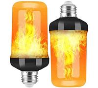 BatdTech Lampadina a Fiamma E27, 2 Pack LED Lampadine Effetto Fiamma con Sensore di Gravità, LED Luce Scintillante per Halloween Interno/Esterno/Bar/Festa