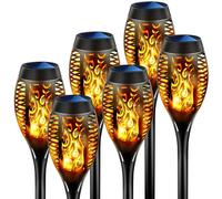 BatdTech Luci Giardino Solari 6 Pezzi, Torcia Solare con Effetto Fiamma, IP65 Impermeabili Luci Solari LED Decorative per Patio, Prato, Percorso