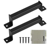 BATENGKEJI 2 Pcs Black Sliding Door Handles for Wooden Garage Shed Kitchen Cupboard Cabinet Gate Barn Pull Push Door Handles