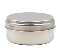 Batería acero inox. 17 cm. con funda, juego de cubiertos, vaso acero y mango