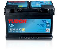 Batería de coche, Tudor, TK720, 72Ah, 760A, AGM, Para vehiculos con sistema Start-Stop