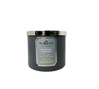 Bath & Body Works White Barn Candle White Barn - Candela a 3 stoppini in legno di mogano e teak