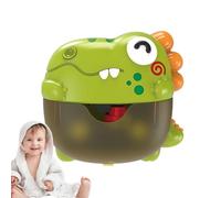 Bath Bubble Machine, Automatic Bubble Blower, Dinosaur Light-Up Toy, Music Game Feature, for Kids Bathroom Fun, Indoor Shower Play, Pool Time, Boys and Girls Home Use