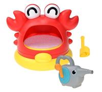 Bath Bubble Machine, simpatico giocattolo da bagno con culo di granchio cartone animato con 2 attaccamenti, non è richiesta una batteria, regalo educativo per bambini di età compresa tra 12 e 18 mesi