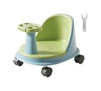 Bath Seat, Ergonomic Bath Support, 14,96 x 11,81 x 7,09 pollici, design antiscivolo con ruote, comodo accessorio per ragazze, ragazzi, bagno di sicurezza, Khaki/Yellow/Green/Pink