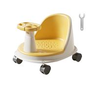 Bath Seat, Ergonomic Bath Support, 14,96 x 11,81 x 7,09 pollici, design antiscivolo con ruote, comodo accessorio per ragazze, ragazzi, bagno di sicurezza, Khaki/Yellow/Green/Pink