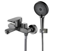 Bath Shower Mixer Tap Tap Wall Talbub Rubinet Modern Brass Single Lever Taps, rubinetto della vasca da bagno, con padella a 3 modalità e tubo doccia da 1,5 m, grigio LWX