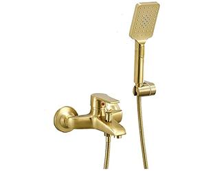 Bath Shower Tap Oro, vano con 3 funzioni Portatile, Rubinetto del Mixer da Bagno in Ottone Montato a Parete, Set di Doccia