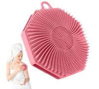 Bath Silicone Scrubber, Soft Bristle Body Brush, 4,92 x 4,33 in Gentle Accessory, Skin Friendly Scalp Massager, Authentic Shower Sponge for All Skin Types