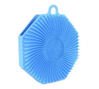 Bath Silicone Scrubber, Soft Bristle Silicone Body Brush, Gentle Exfoliator, Ideal for All Skin Types, 4.92x4.33x0.98 inches, Relaxing Bath Time, Scalp Massager, Blue/Pink