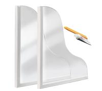Bath Splash Guard - Sink Water Splash Guard | 2pcs Acrylic Large Splashh Guards Transparent for Bathtubs | Adhesive Fixing Silicone Based Shower Flash Guards for Toilet, Bathroom, Mop Sink