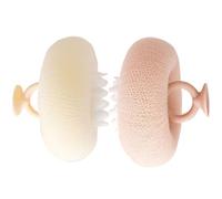 Bath Sponge - 2 Pieces Body Scrubber | Shower Sponge | Sunflower Suction Cup Bath Ball | 2 In 1 Body Exfoliator | Cleaning Brush | Mesh Scrubbers For Girls Boys Men Travel Home Hotel Spa Gym