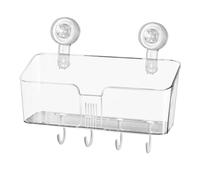 Bath Toy Organizer - Bath Toy Storage Box, Bathroom Toys Holder with 4 Removable Hooks, Wide Opening Bathroom Toys Rack, Shampoo Storage Box, Transparent Quick Dry Baths Basket