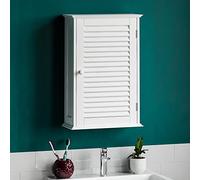 Bath Vida Liano Armadietto da Bagno con Sportello Singolo, in Legno, Colore: Bianco, H 57 x L 39 x P17 cm Circa