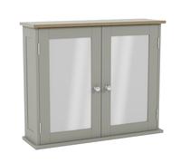 Bath Vida Priano Armadietto da Bagno a Doppia Anta a Specchio, Colore: Grigio, Grey 2 Door mirrare Bathroom Cabinet, Legno ingegnerizzato, H 47 x L 57 x P 18 cm Circa