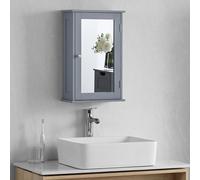 Bath Vida Priano - Armadietto da bagno con anta a specchio, montaggio a parete, colore: Grigio