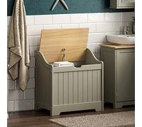 Bath Vida Priano Armadietto per Lavanderia, Cassettiera in Legno, Colore: Grigio, Grey Bathroom Laundry Cabinet