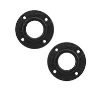BathAce Flangia per pavimento per tubi industriali, raccordi per tubi in ferro malleabile resistente, flangia filettata vintage fai da te per progetti di decorazione per tubi, nera (confezione da 2,