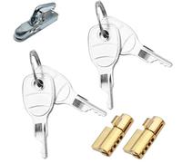Batheidon 2 lucchetti per rimorchio con 4 Chiavi, Serratura per Gancio di Traino, antivolante, Compatibile con rimorchi per Terra, Daxara e Maypole, Giunti in Acciaio 50 mm