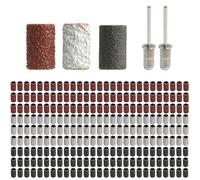 Batheidon 248 Pezzi Nastri Abrasivi per Manicure, 80# 120# 180# Grane, Adatto per Dremel, Bande Abrasive per Fresa Unghie, Set con 246 Bande e 2 Mandrini, per Modellatura, Levigatura e Rimozione Gel