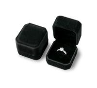 Batheidon scatola anello scatole per gioielli, Custodia Elegante per Anelli in Velluto Nero, Confezione Regalo per Proposte di Matrimonio e Fidanzamento, Dimensioni 50 x 55 x 45 mm, Design Raffinato