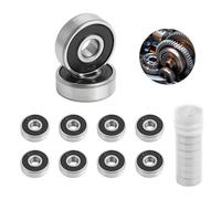 Batheidon Set di 10 Cuscinetti a Sfere 626-2RS, 6mm x 19mm x 6mm, Prelubrificati, Doppia Tenuta, Cuscinetti a Sfere a Gola Profonda, Ideali per Slitte, Riduttori, Motori Elettrici
