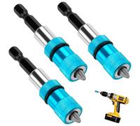 Batheidon Set di 3 Porte-Punte Magnetici per Cartongesso, porta inserti per avvitatore, Regolazione Profondità Vite, Tige Esagonale 1/4", Attacco Rapido, Adatto per Avvitatori e Trapani a Batteria