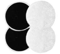 Batheidon Tamponi per lucidatura auto 125mm,Set 4 pezzi in lana naturale,Tamponi Per Lucidatura,spugna lucidatura auto,Compatibili con levigatrici rotorbitanti per Bosch, riutilizzabili, multiuso
