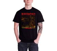Bathory T Shirt Hammer Heart Band Logo Ufficiale Uomo Nuovo Nero Size S